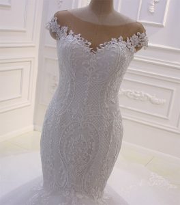 Full lace skin tulle luxurious sparkling skirt mermaid wedding dress - Image 3