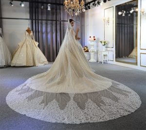 Swarovski beading luxurious empire wedding dress - Image 3