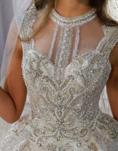Swarovski beading luxurious empire wedding dress - Image 4