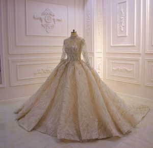 Full Swarovski stoning luxurious empire wedding dress - Image 4
