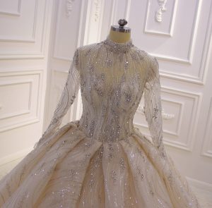 Full Swarovski stoning luxurious empire wedding dress - Image 3