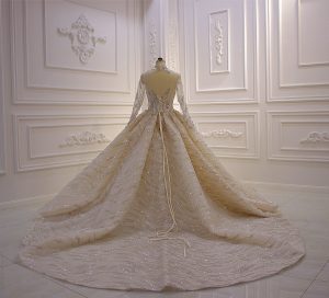 Full Swarovski stoning luxurious empire wedding dress - Image 2