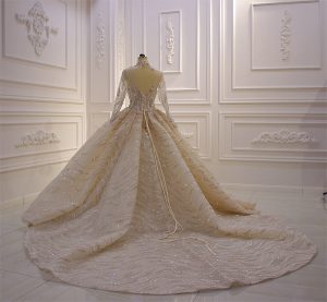 Full Swarovski stoning luxurious empire wedding dress - Image 5