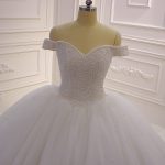 Full Swarovski pearls luxurious ball wedding dress - Image 3