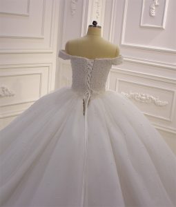 Full Swarovski pearls luxurious ball wedding dress - Image 4