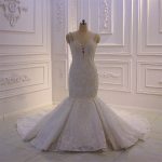 Full beading lace spaghetti stripe luxurious mermaid wedding dress