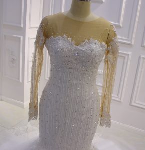 Full beading lace luxurious mermaid wedding dress - Image 3