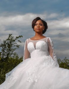 Princess Tiana beaded long sleeve empire wedding dress - Image 2