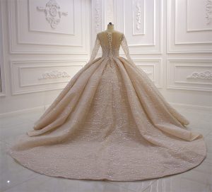 New arrival full blingastic luxurious Swarovski glitter beaded wedding dress - Image 2