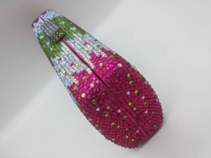 WTB SWAROVSKI PINK, GREEN AND SILVER CLUTCH - Image 4