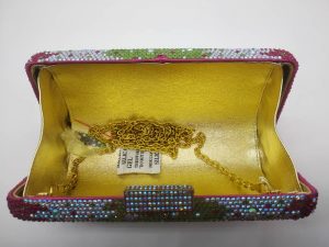WTB SWAROVSKI PINK, GREEN AND SILVER CLUTCH - Image 3