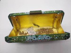 WTB Swarovski green and silver purse - Image 3