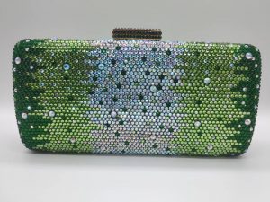 WTB Swarovski green and silver purse