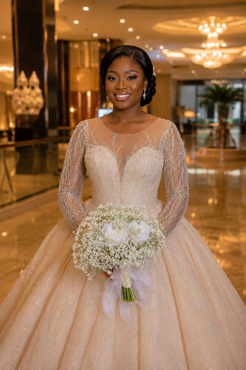9211B780-A786-46A4-9035-C022F37304ED Roses and chipso fillers bouquet (02) - Image 1